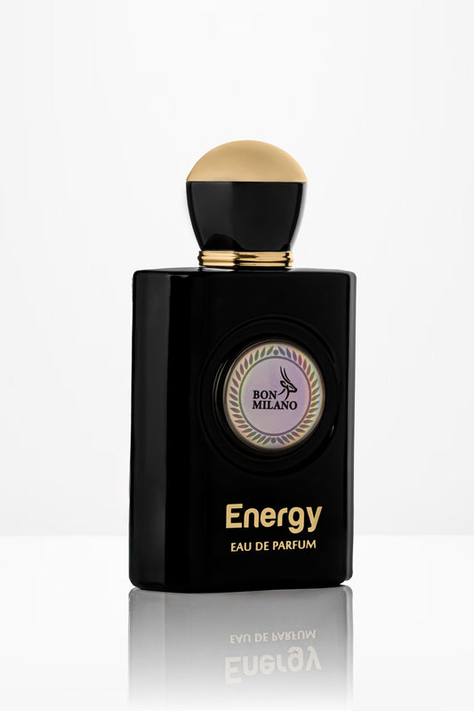 Energy by Bon Milano, fragrance bottle and packaging