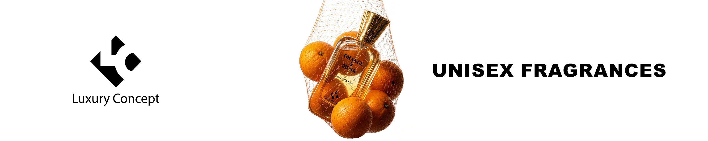 Unisex perfume collection banner by Luxury Concept, gender-neutral fragrances in Dubai