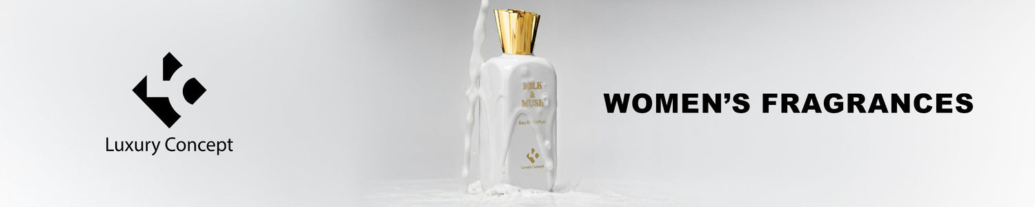 Perfume for women collection banner by Luxury Concept, elegant fragrances in Dubai