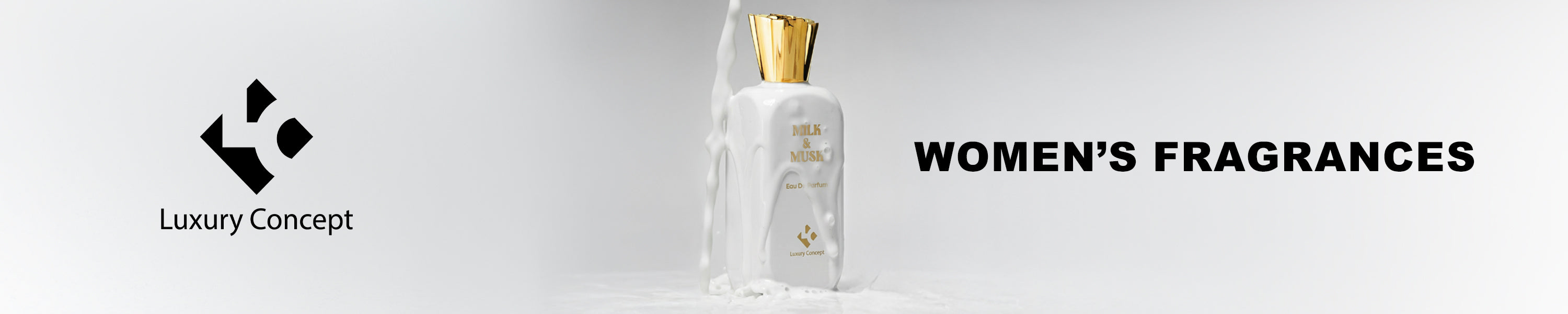 Perfume for women collection banner by Luxury Concept, elegant fragrances in Dubai