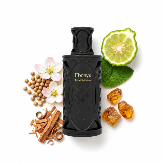 Ebonyx extrait de parfum has a very unique fragrance, It has a spicy perfume profile with coriander and mint notes.