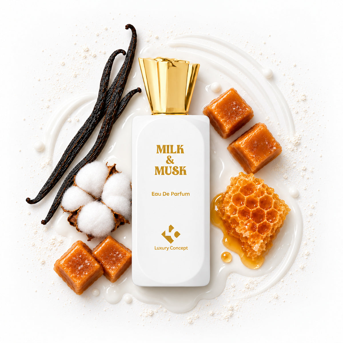 Milk & Musk is a luxury long lasting lactonic milk perfume for women.