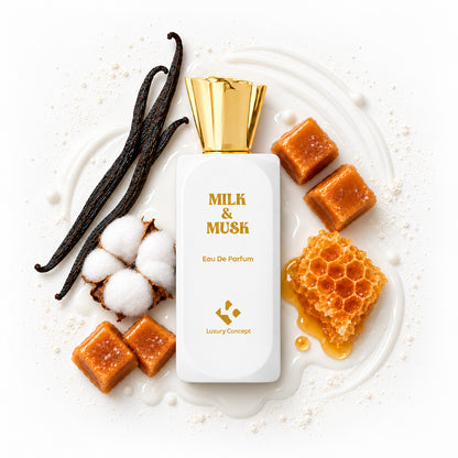 Milk & Musk is a luxury long lasting lactonic milk perfume for women.