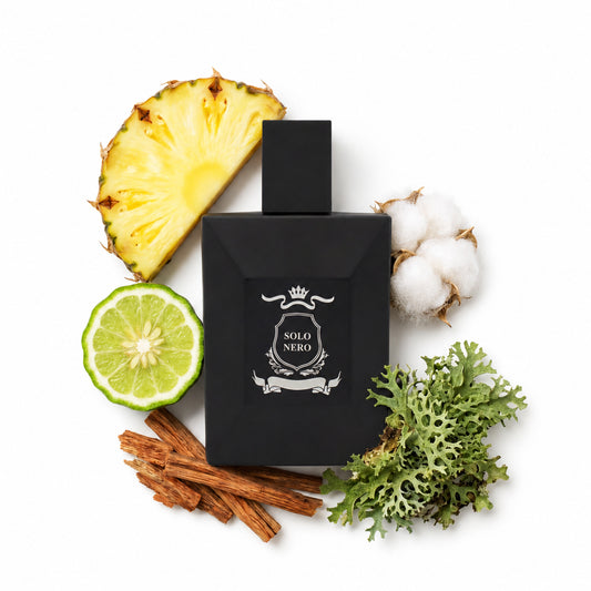 Solo nero is a luxury perfume with pineapple, musk, moss woody notes.